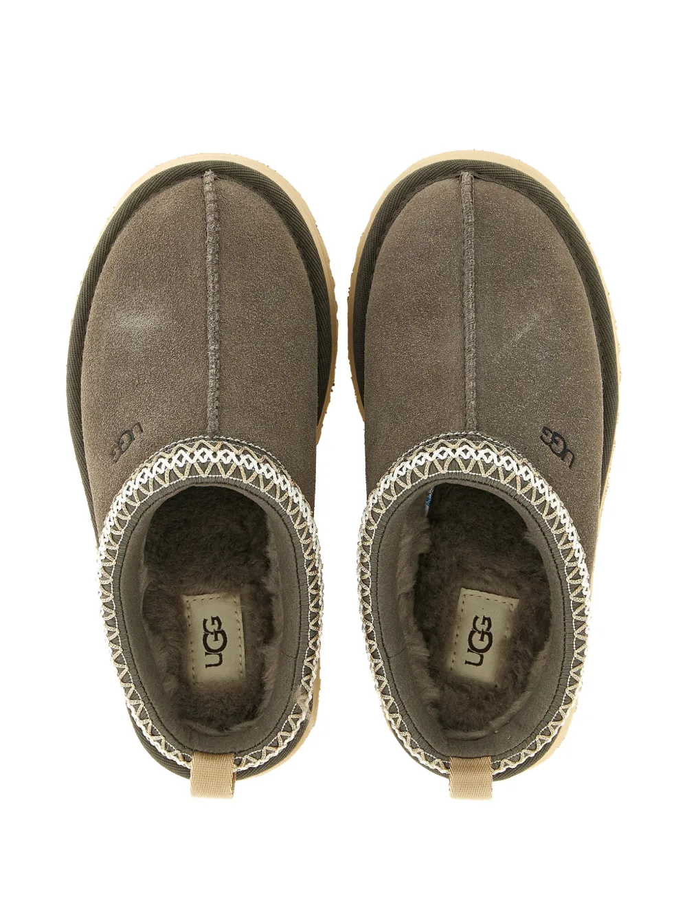 UGG Kids Gevlochten suède sabots Grijs