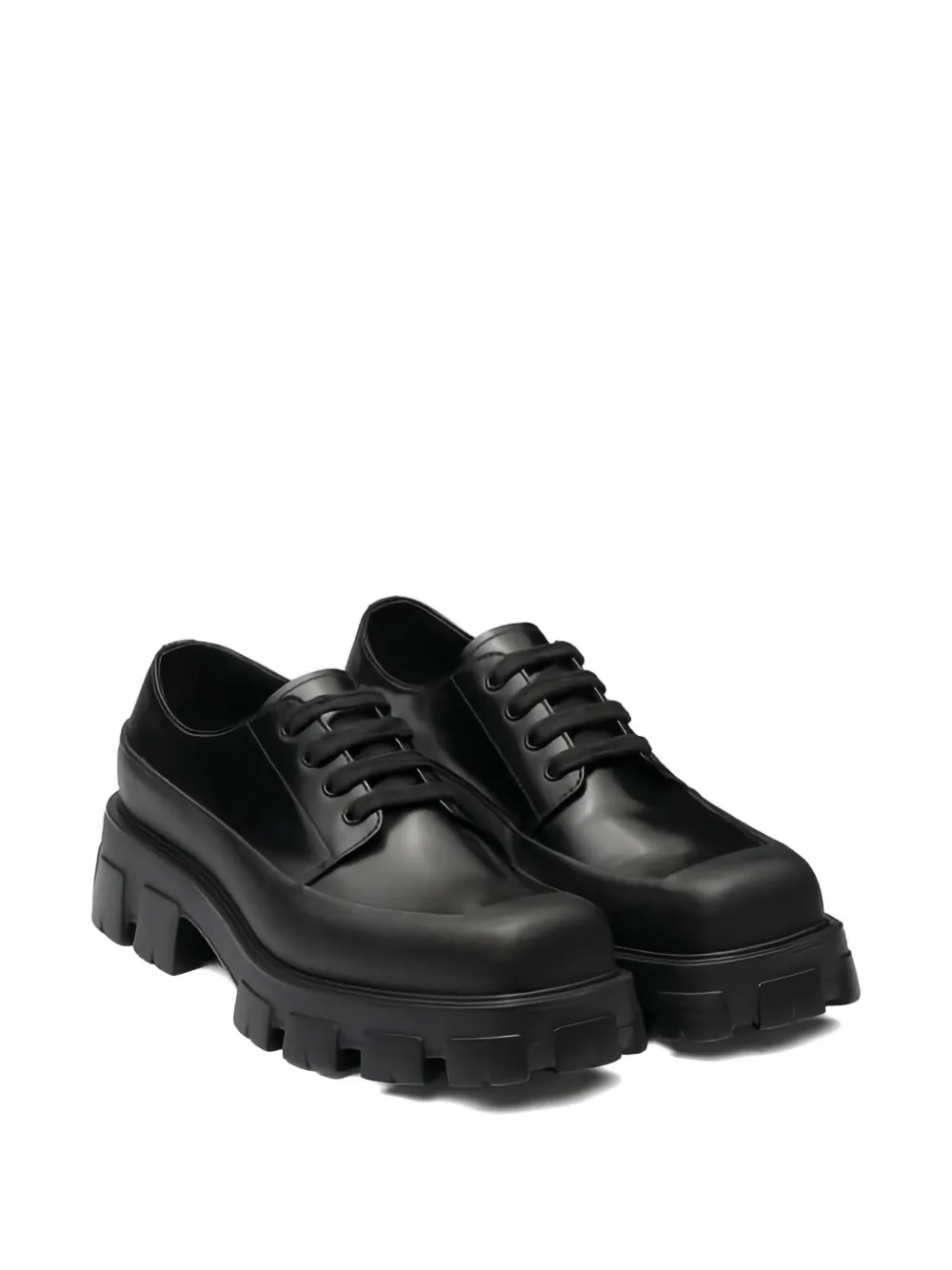 Prada Monolith leather Derby shoes Zwart