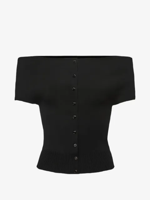 Magda Butrym buttoned off-shoulder top