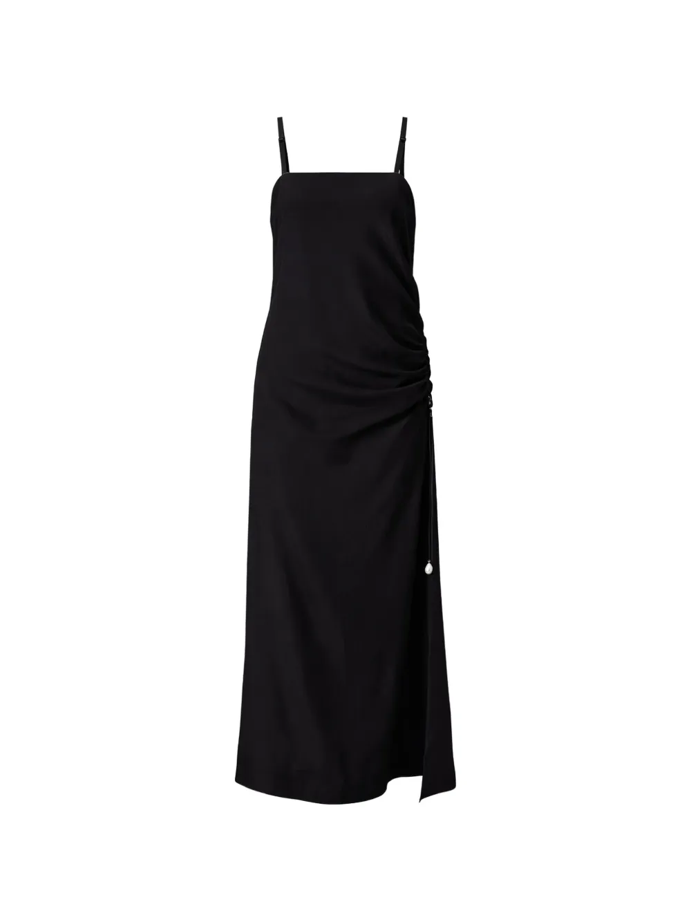 Carven draped-detail silk maxi dress - Nero