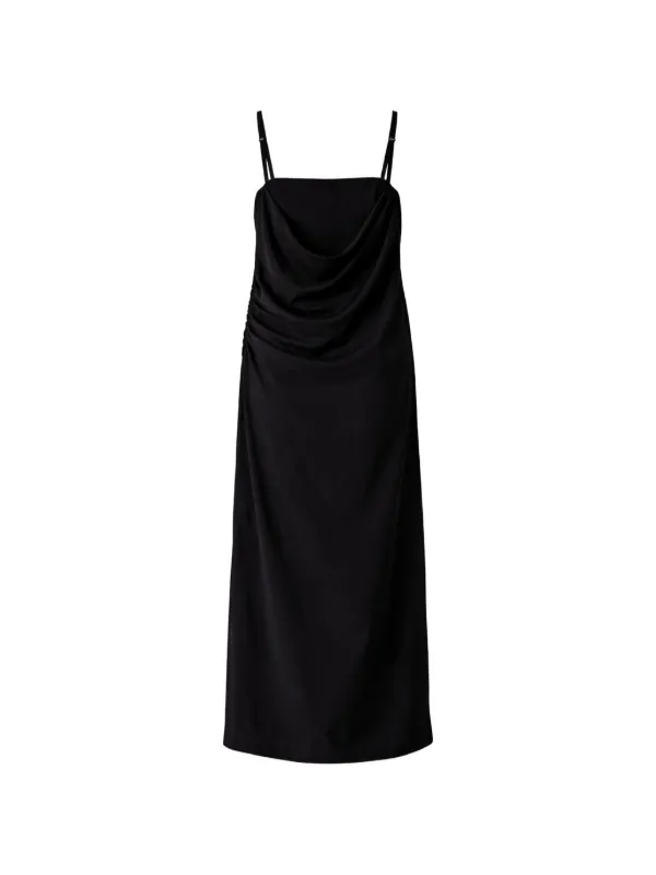 carven silk dress Carven Draped-detail Silk Maxi Dress
