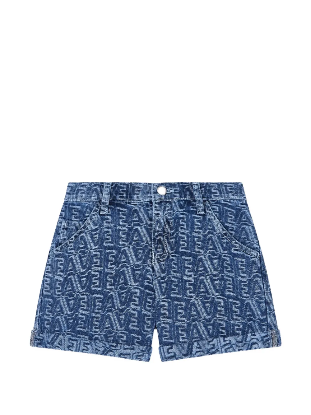 Emporio Armani Kids rolled-cuffs shorts - Blau