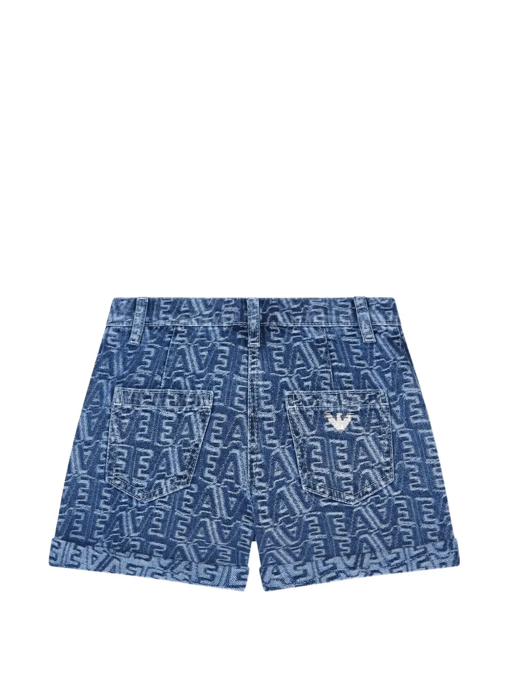 Emporio Armani Kids Shorts met opgerolde pijpen Blauw