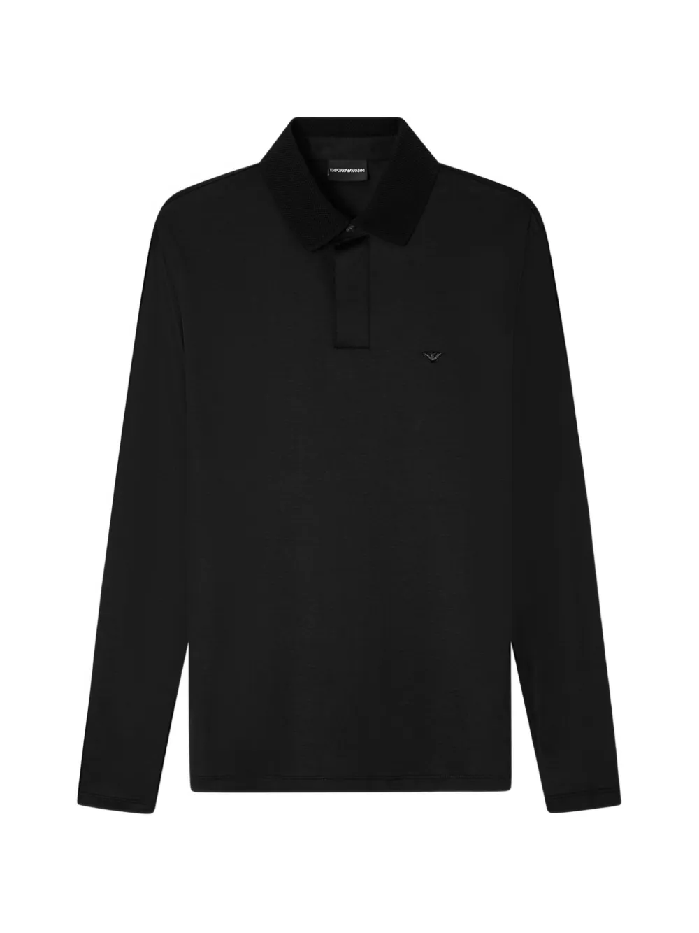 Emporio Armani long sleeve logo polo shirt - Schwarz