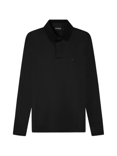 Emporio Armani long sleeve logo polo shirt