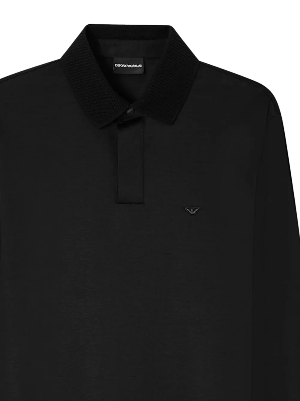 Emporio Armani Poloshirt met logopatch en lange mouwen Zwart