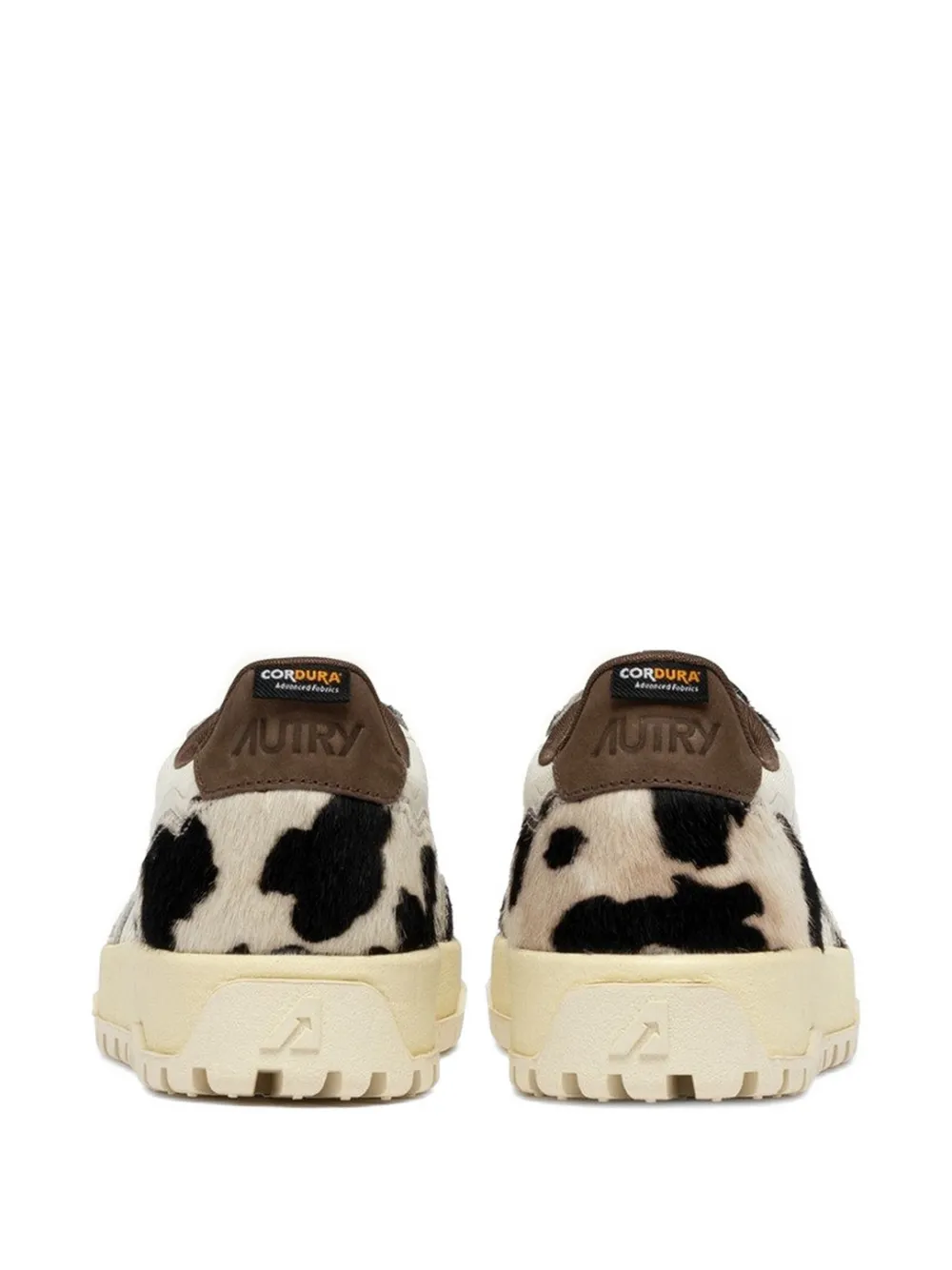 Autry Sneakers met koeienprint en veters Beige