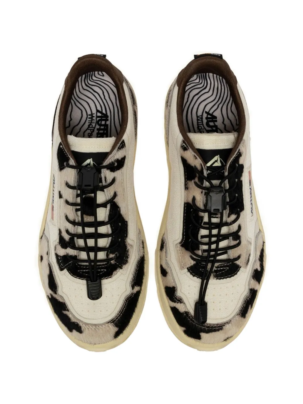 Autry Sneakers met koeienprint en veters Beige