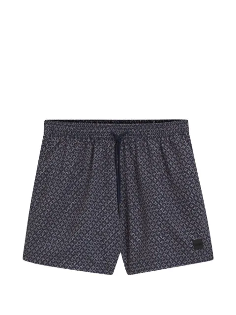 BOSS graphic-pattern swim shorts