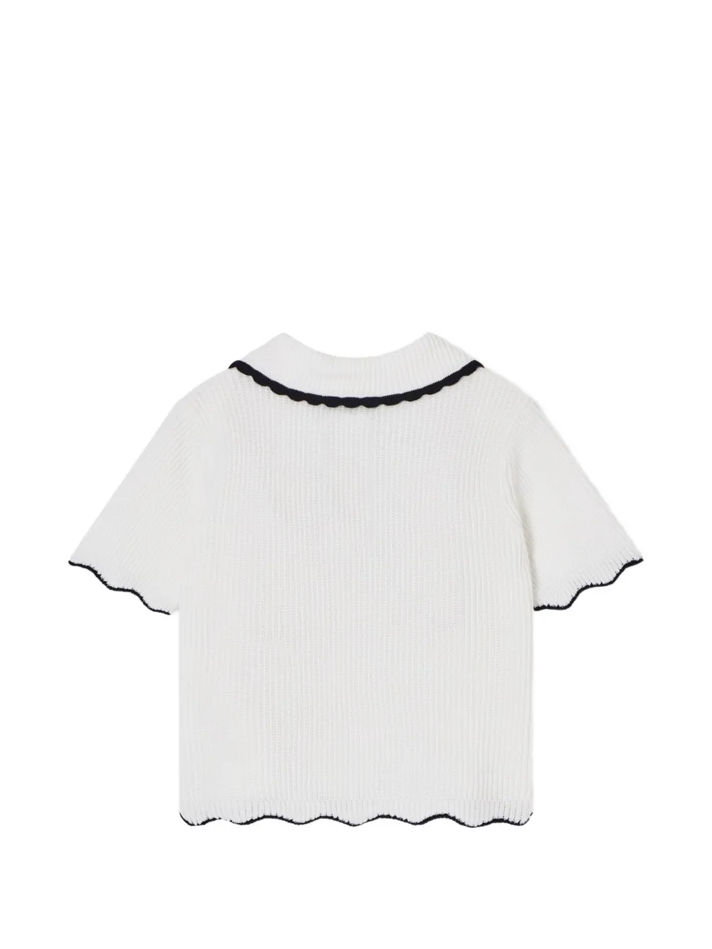 Emporio Armani Kids Ribgebreid poloshirt Wit
