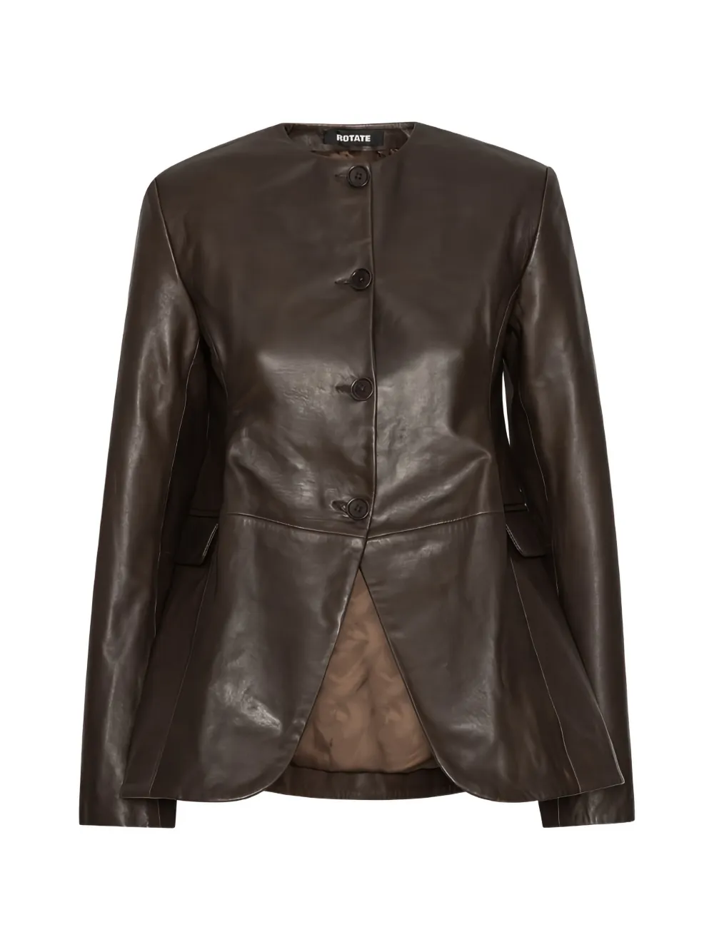 ROTATE BIRGER CHRISTENSEN flared leather jacket - Braun