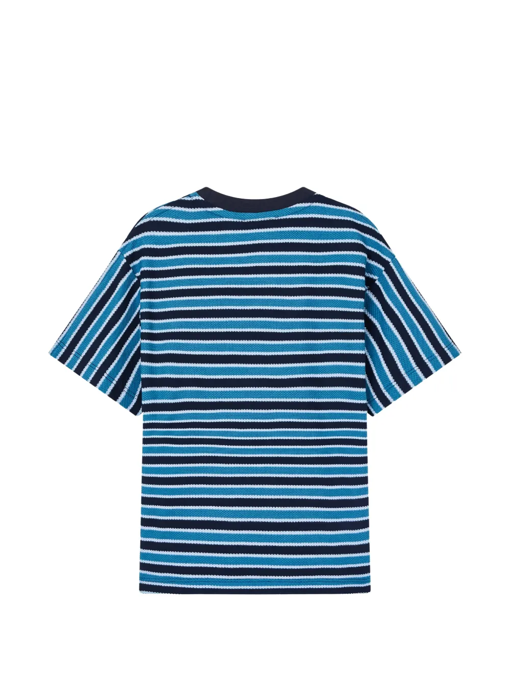 Emporio Armani Kids Gestreept T-shirt met logo-detail Blauw