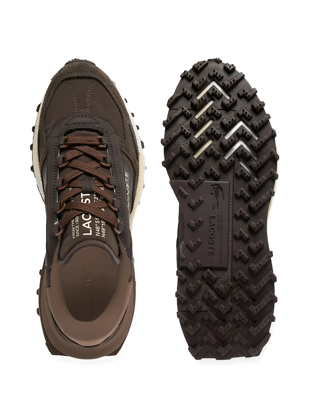 Lacoste Elite Active suede panelled sneakers Bruin