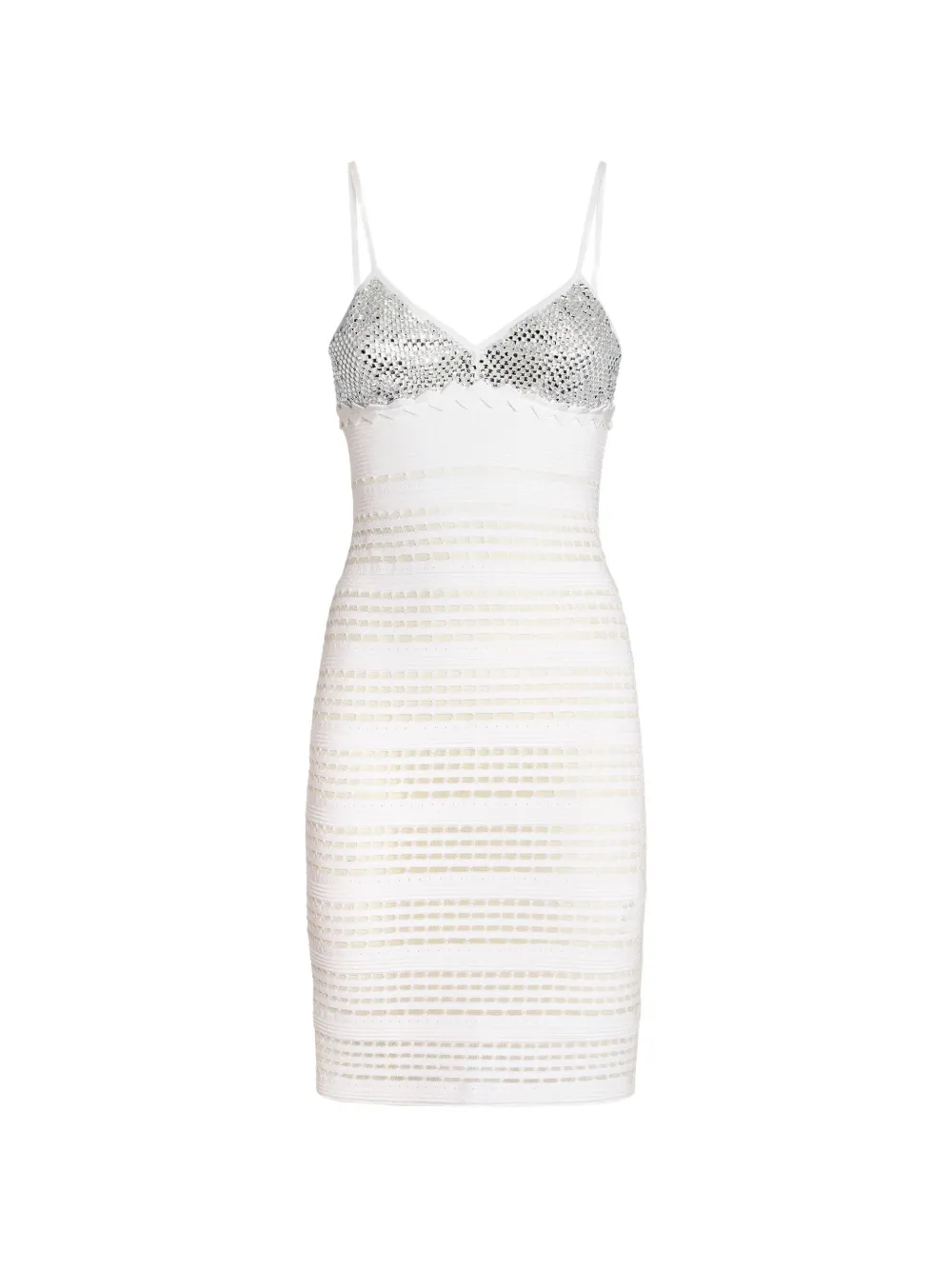 Genny rhinestone-embellished mini dress - Bianco
