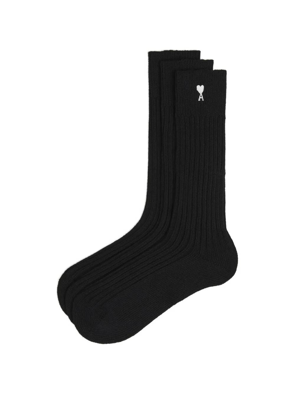 AMI Paris ribbed detail socks (set of three) - Nero