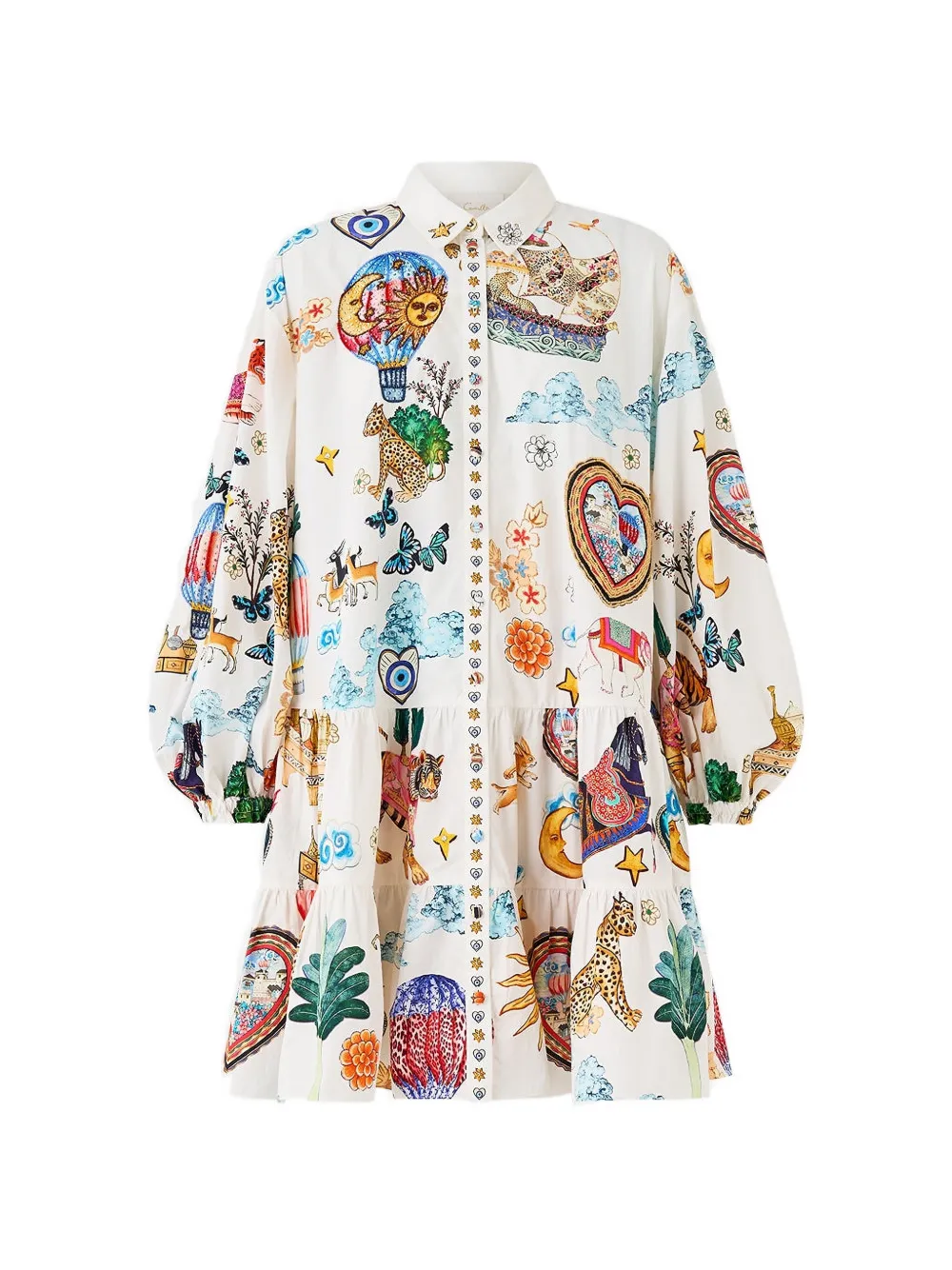 Camilla Kapadokya Kitsch midi dress - Bianco