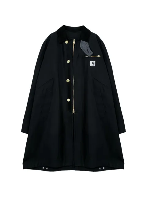 sacai corduroy-collar cotton jacket