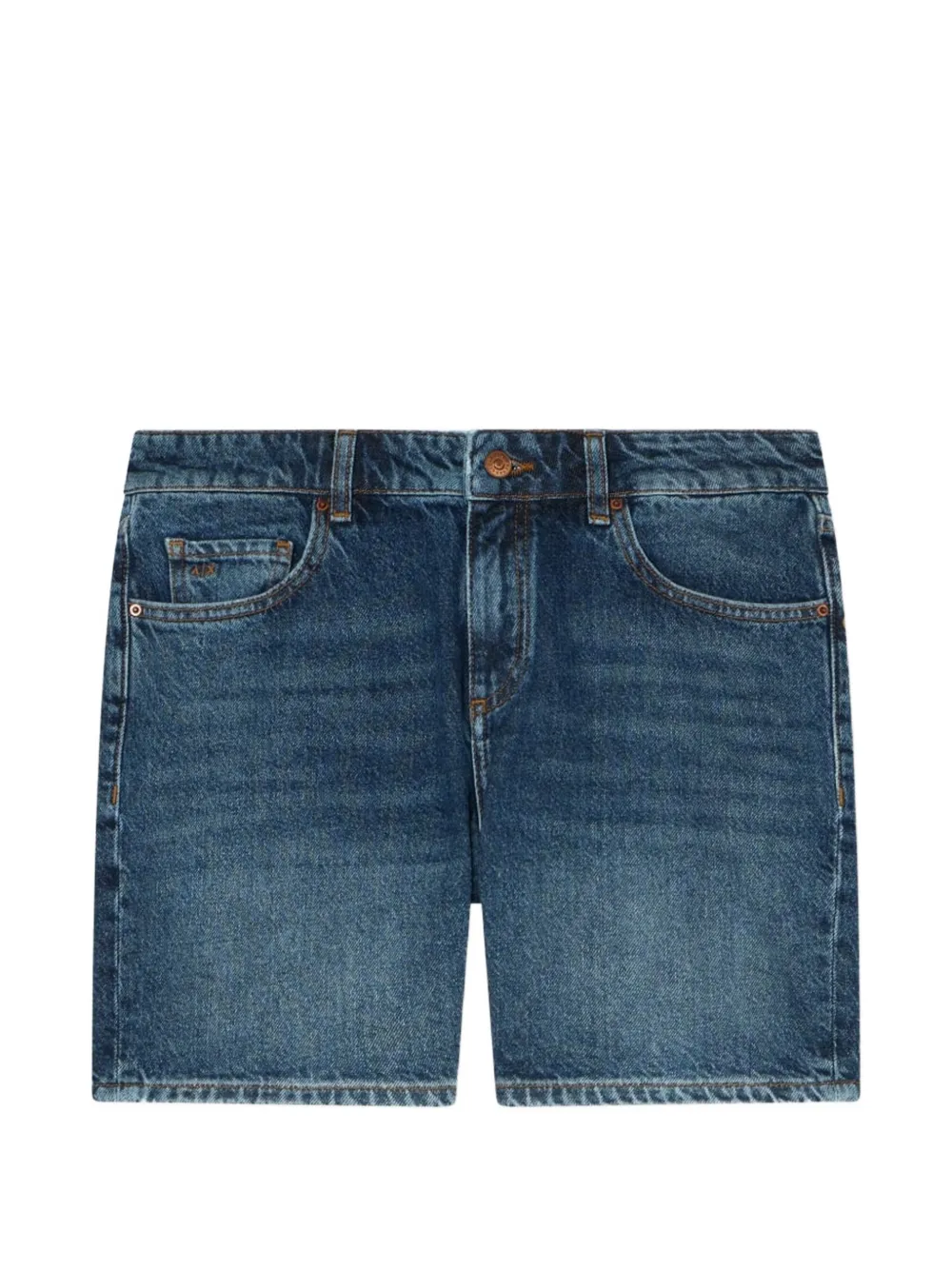 Armani Exchange cotton denim shorts - Blau