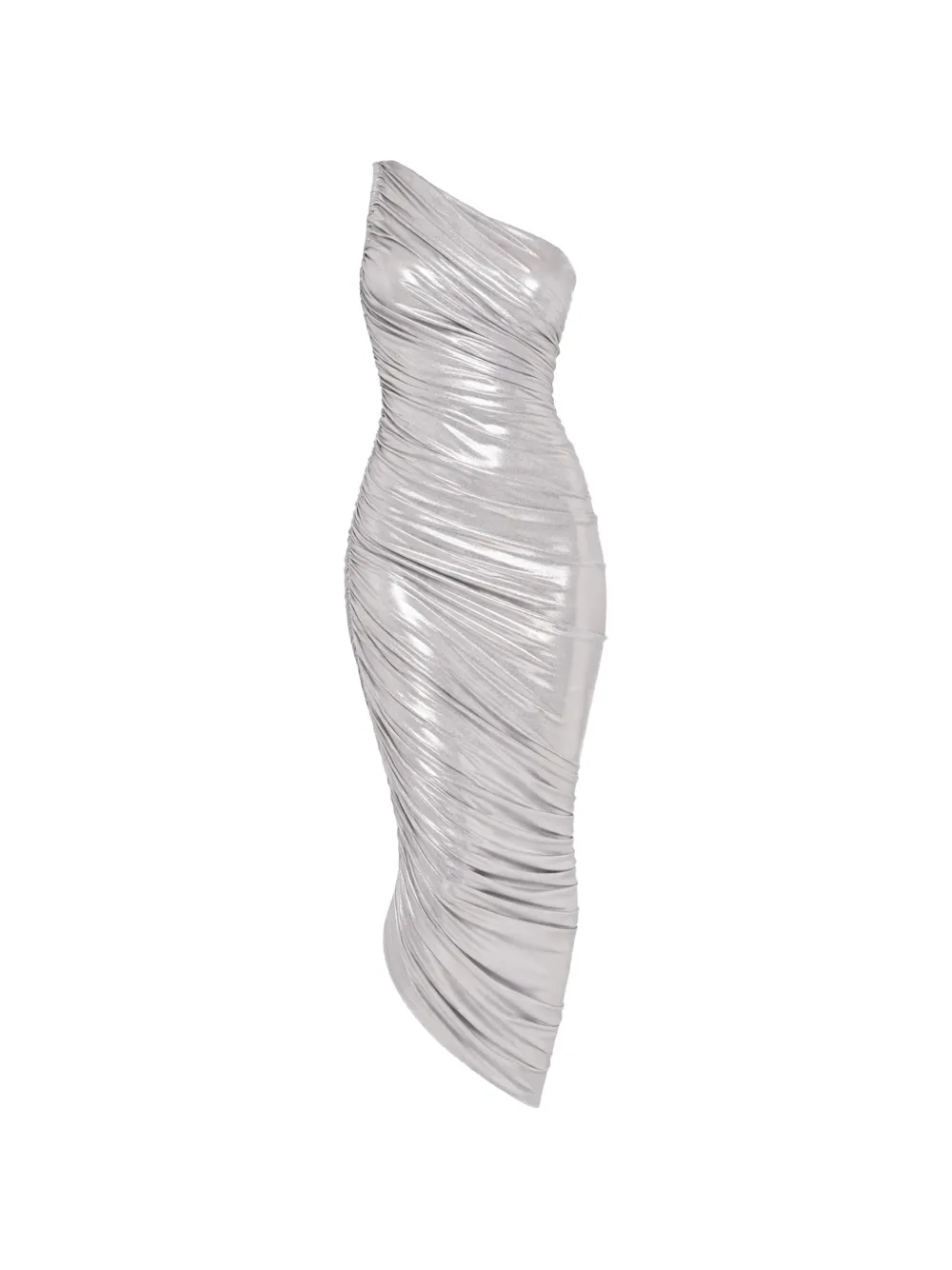 Norma Kamali one-shoulder draped dress - Argento