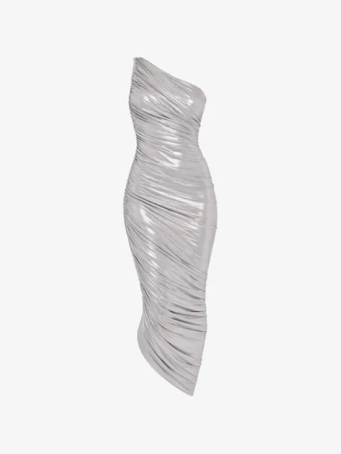 Norma Kamali vestido drapeado con hombro descubierto