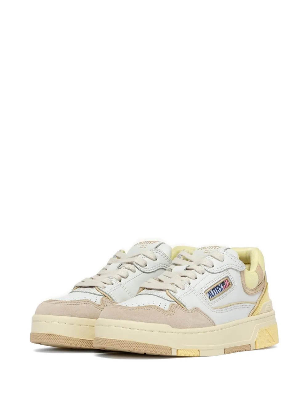 Autry CLC sneakers met suède vlakken Beige