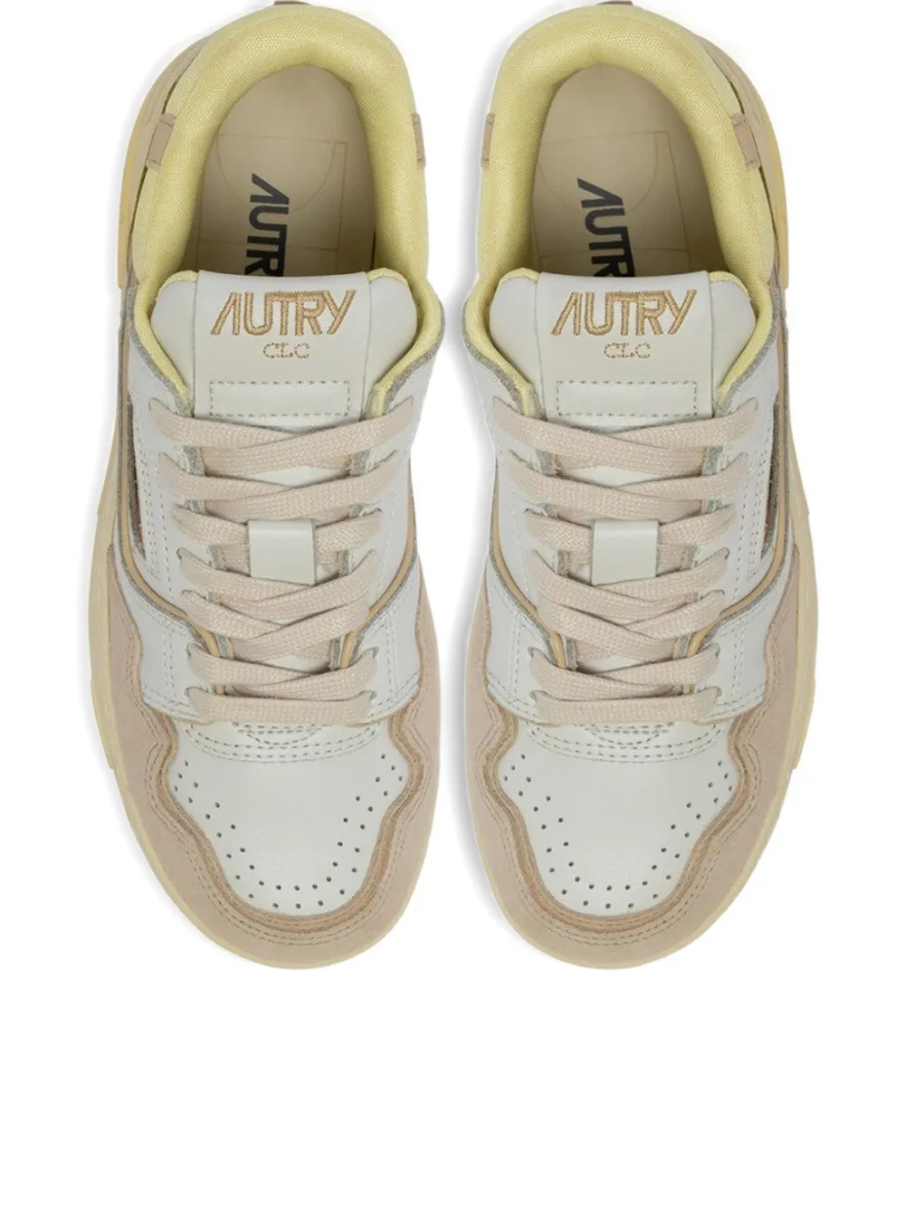 Autry CLC sneakers met suède vlakken Beige