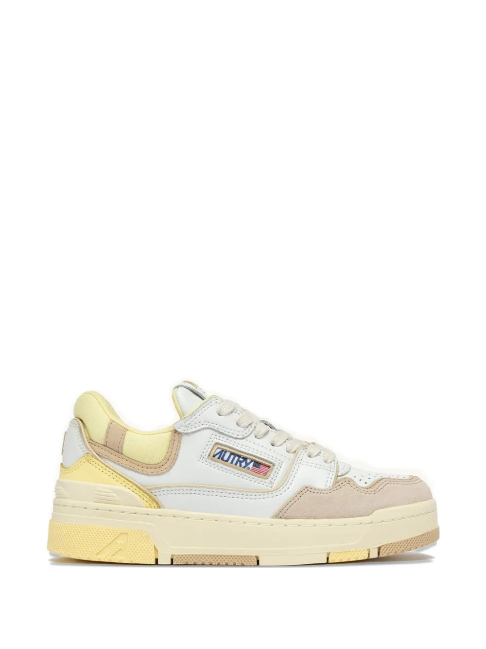 Autry CLC sneakers met suède vlakken Beige