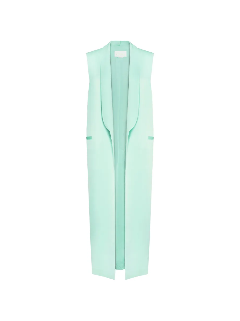 Genny shawl-collar sleeveless coat - Green