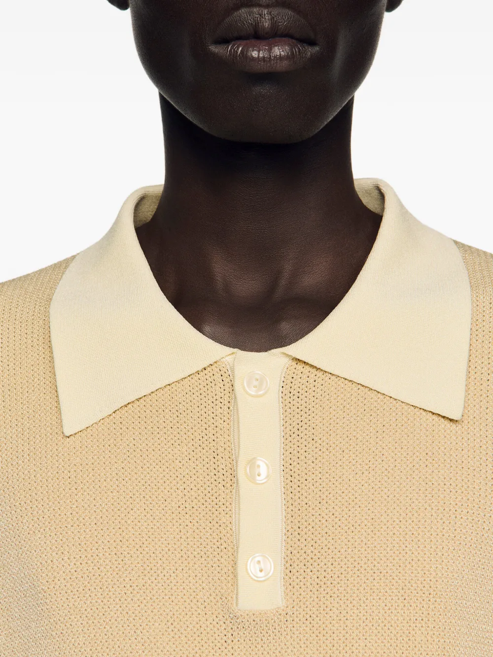 SANDRO Poloshirt met knopen Beige