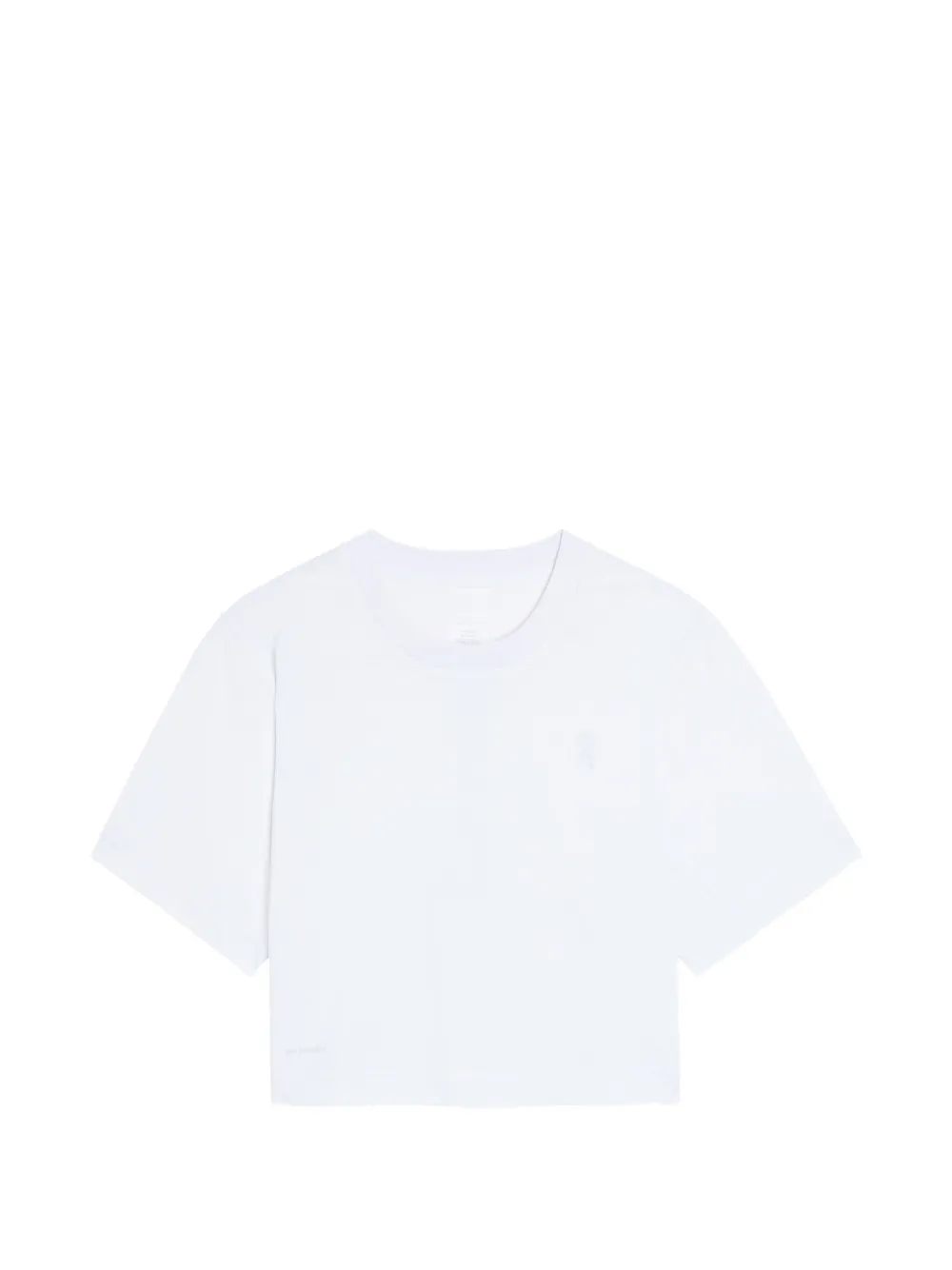 On short-sleeve crop T-shirt - Bianco