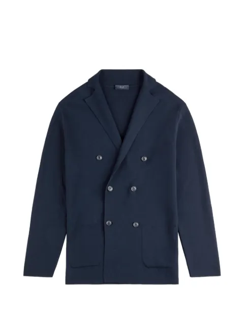 Fay double-breasted knit cotton cardigan 