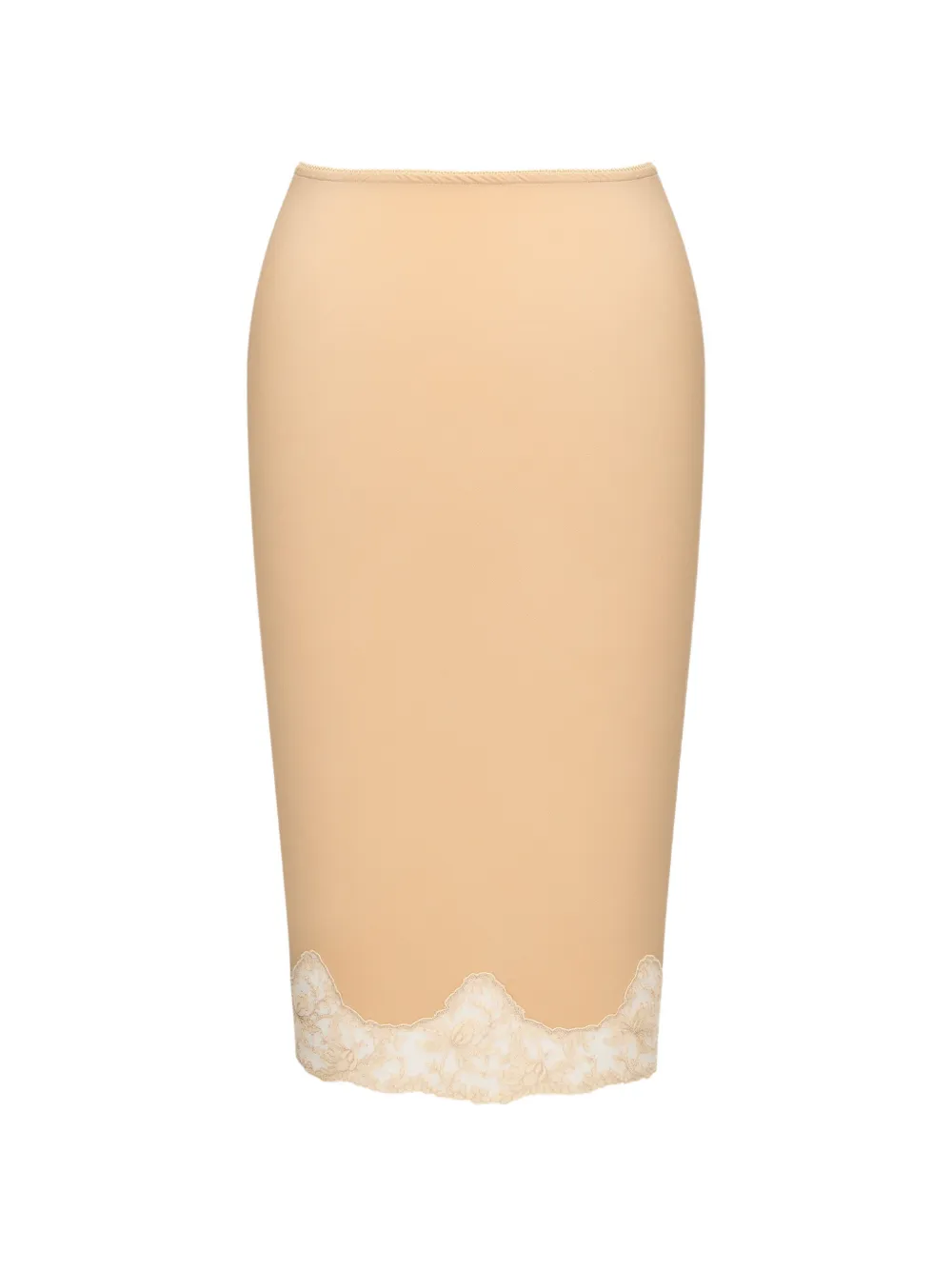 Saint Laurent - lace-trim midi skirt - dames - zijde