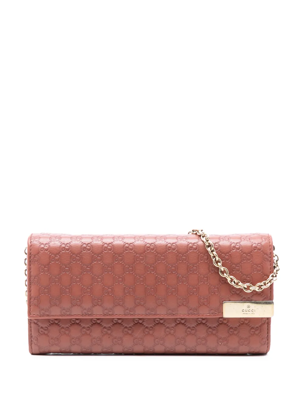 Gucci Pre-Owned 2000-2015 Microguccissima Dice Wallet On Chain shoulder bag - Marrone