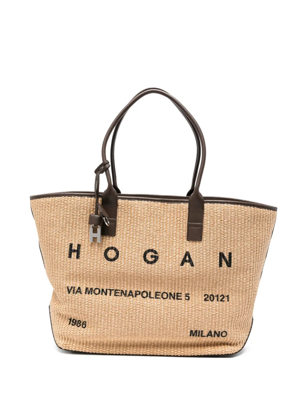 Hogan Borsa tote media con logo - Toni neutri