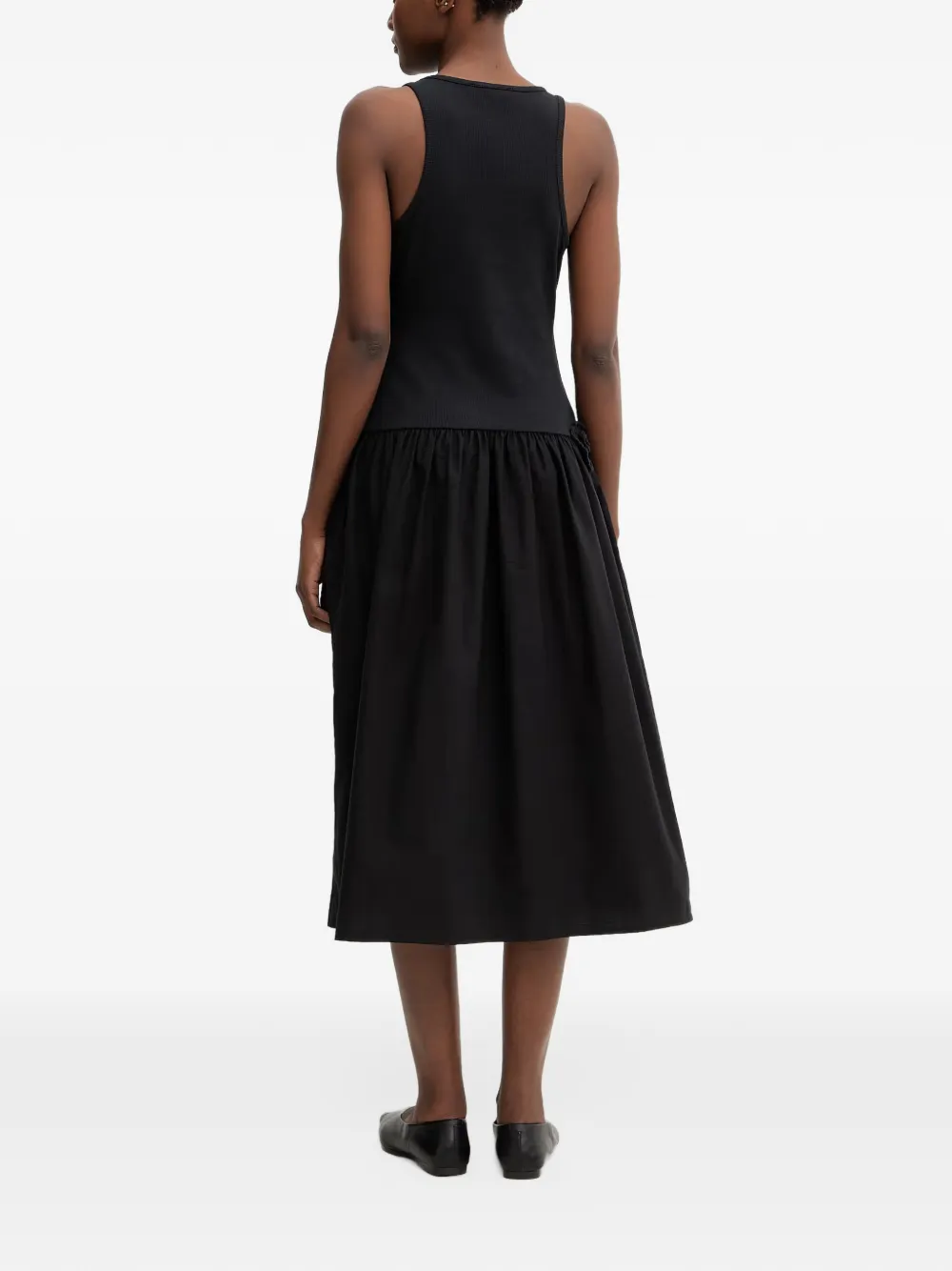 Stine Goya flower-appliqué sleeveless midi dress Zwart