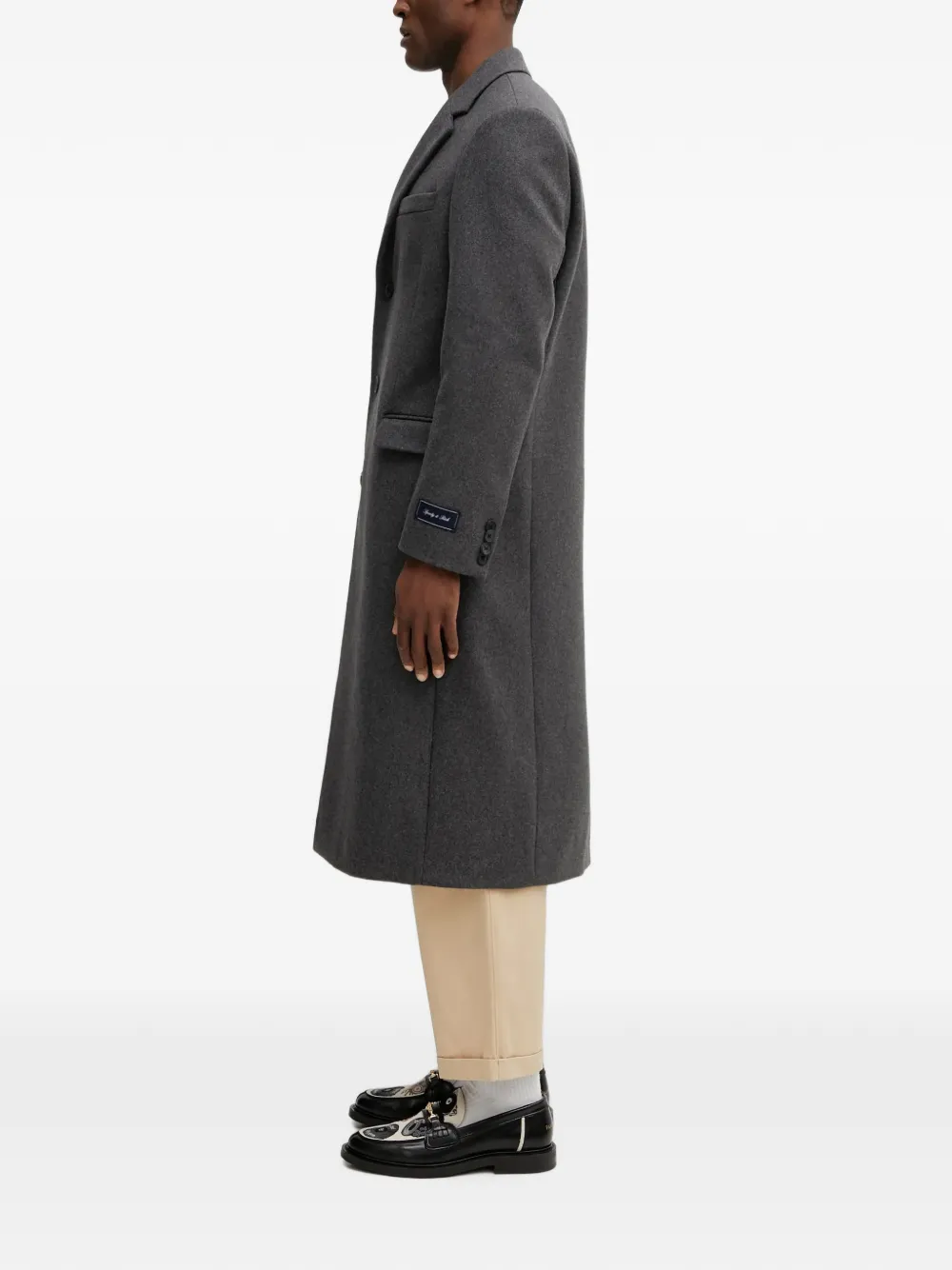 Sporty & Rich notched-lapels single-breasted coat Grijs