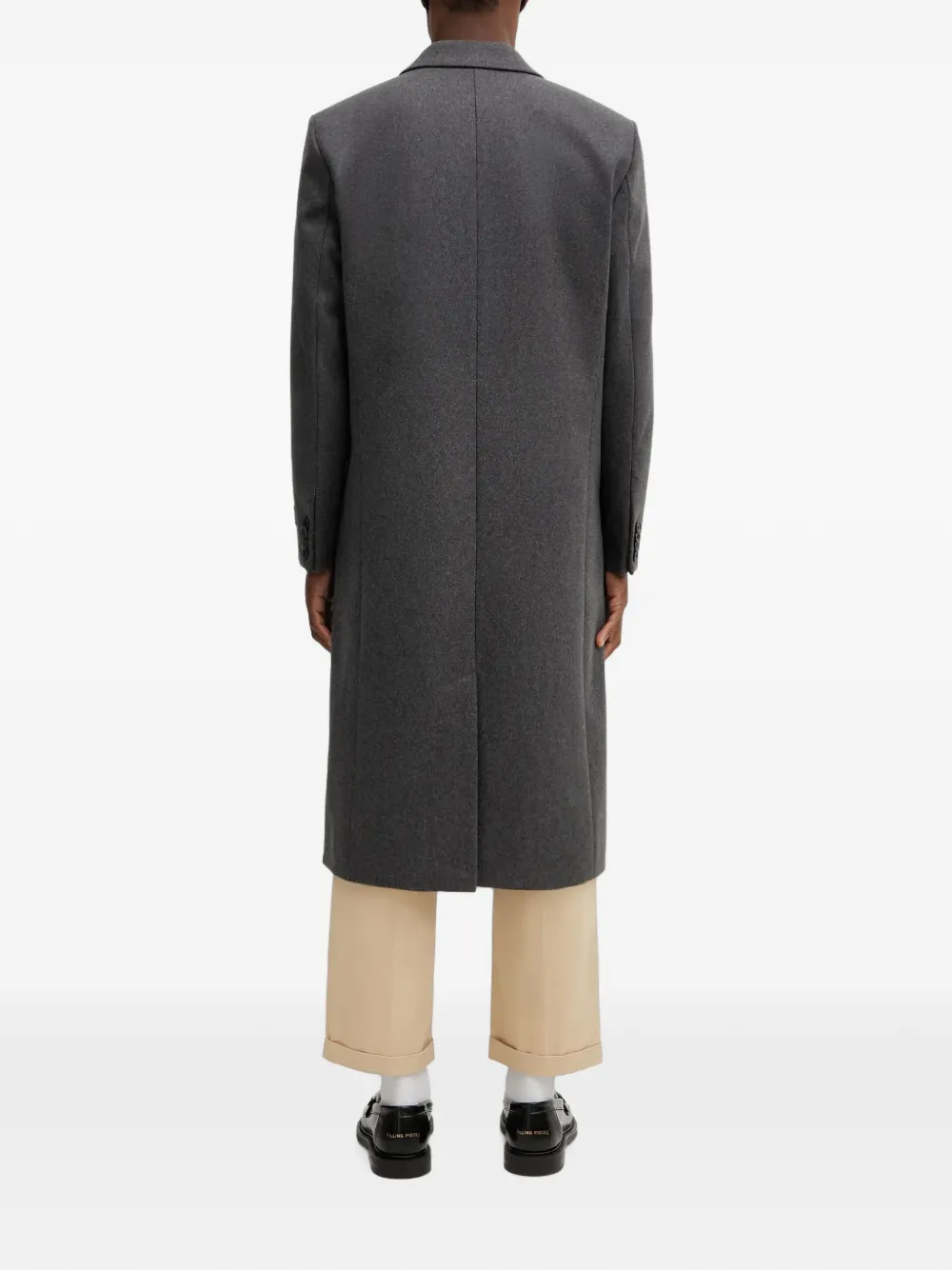 Sporty & Rich notched-lapels single-breasted coat Grijs