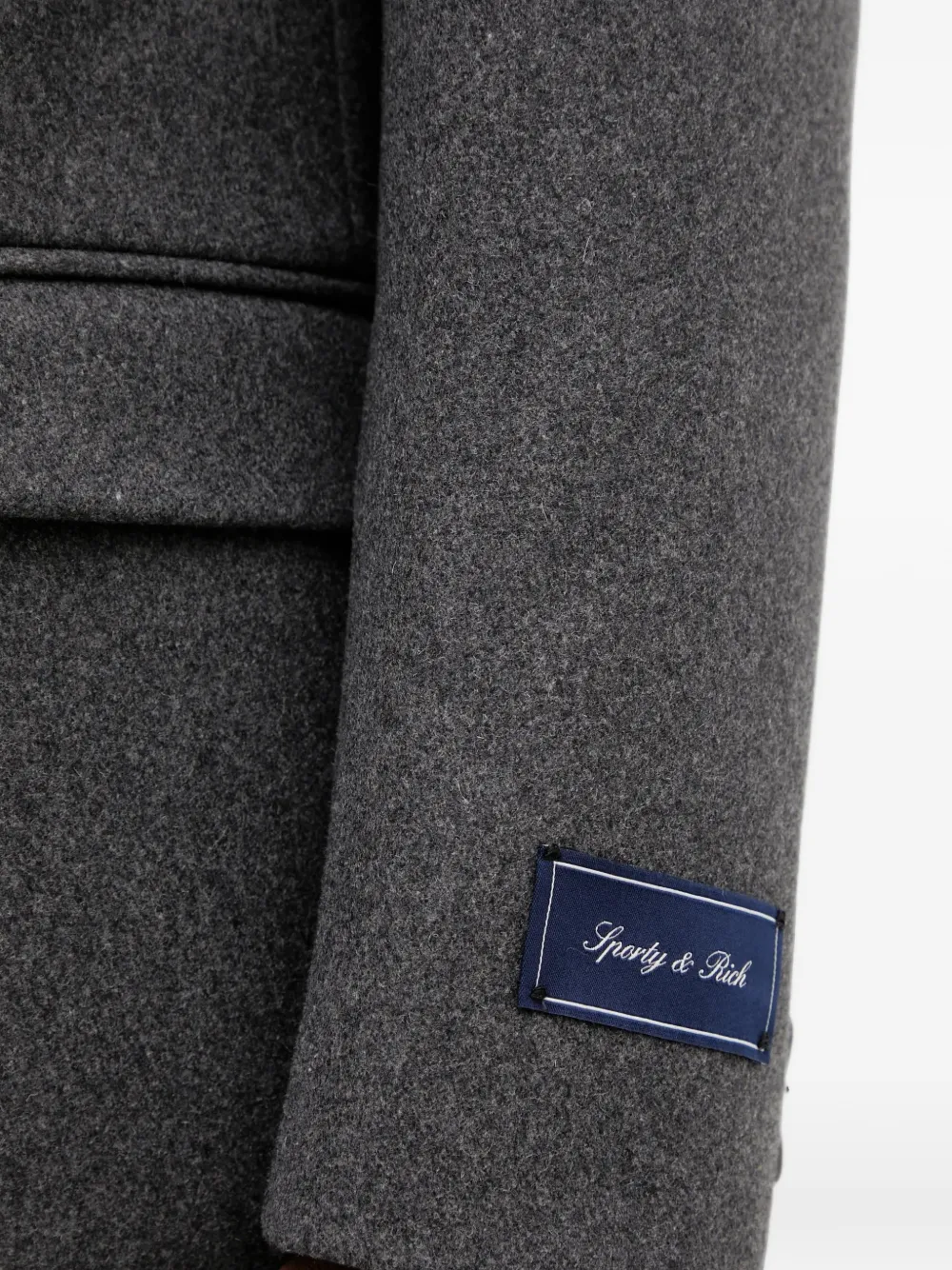 Sporty & Rich notched-lapels single-breasted coat Grijs