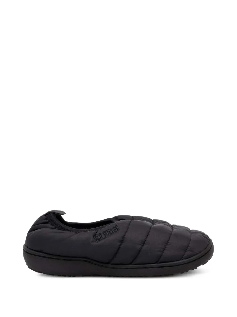 Subu Packable F-line Quilted Slippers In Black