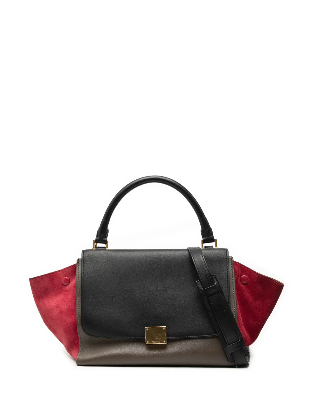 Celine Pre-Owned 2014 Small Tricolor Leather Trapeze satchel - Marrone