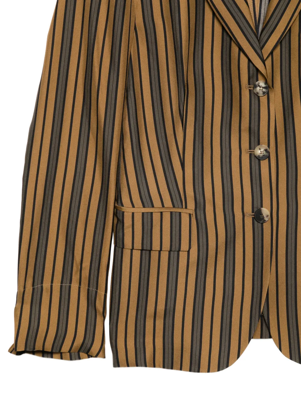 Alberto Biani Gestreepte blazer Bruin