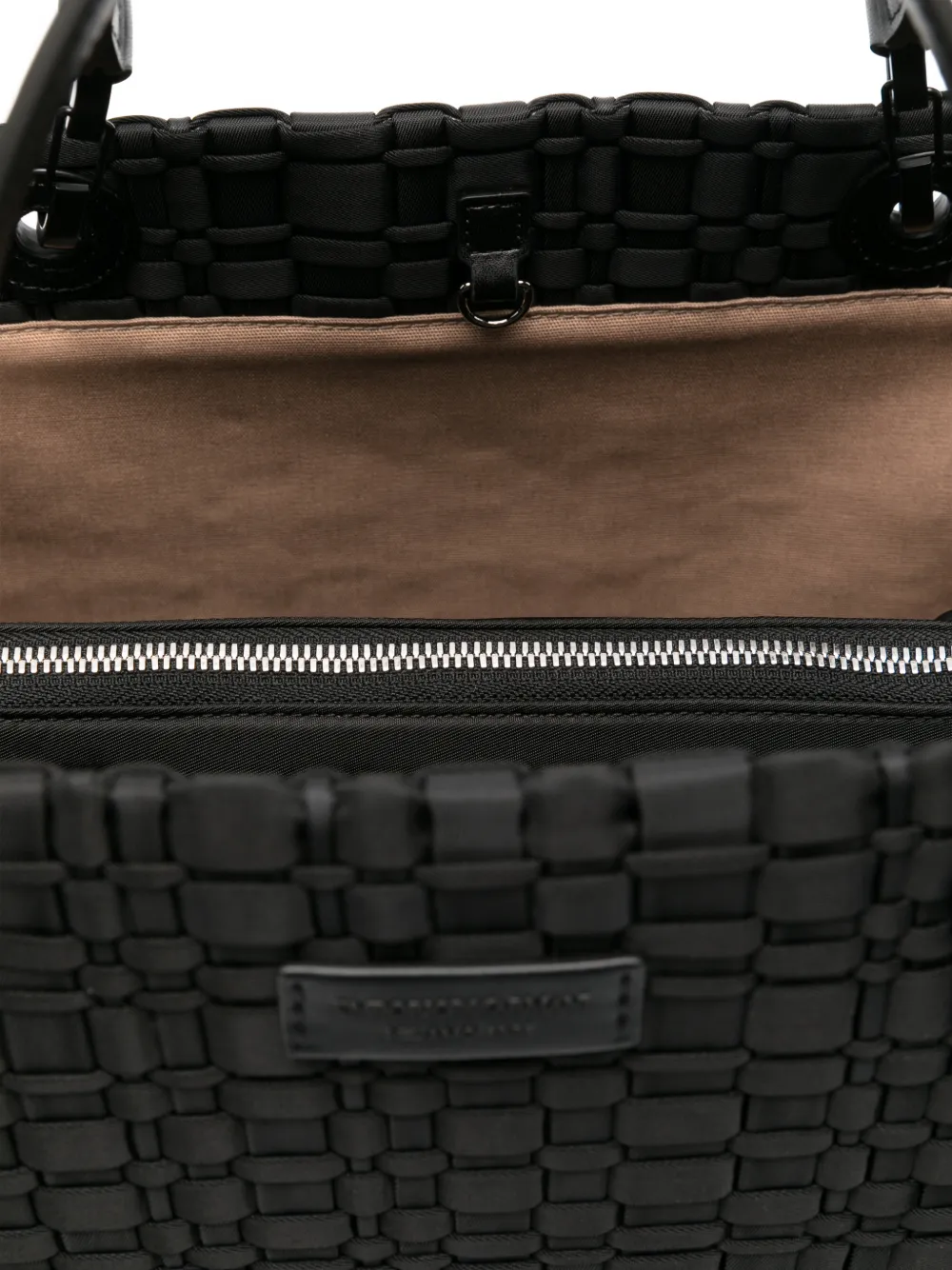 Emporio Armani Geweven shopper met handvat Zwart