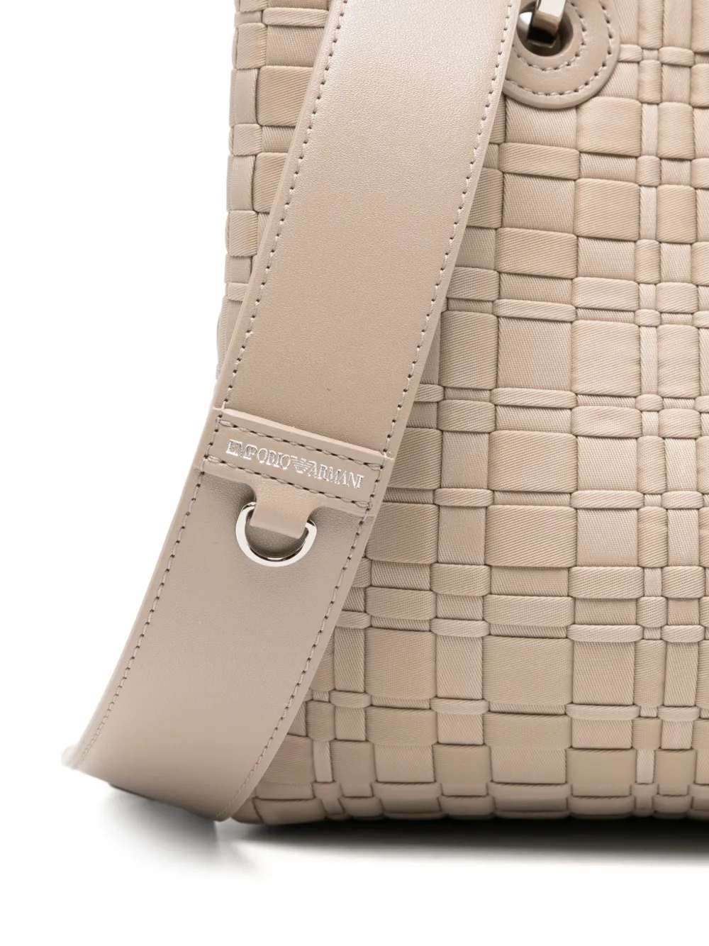 Emporio Armani Geweven shopper met handgreep Beige
