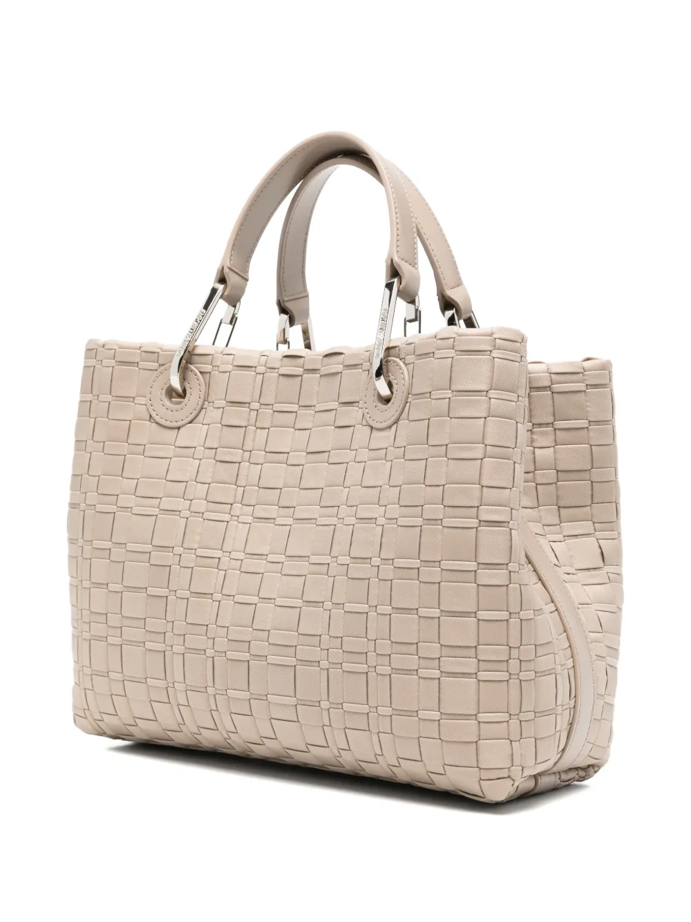 Emporio Armani Geweven shopper met handgreep Beige