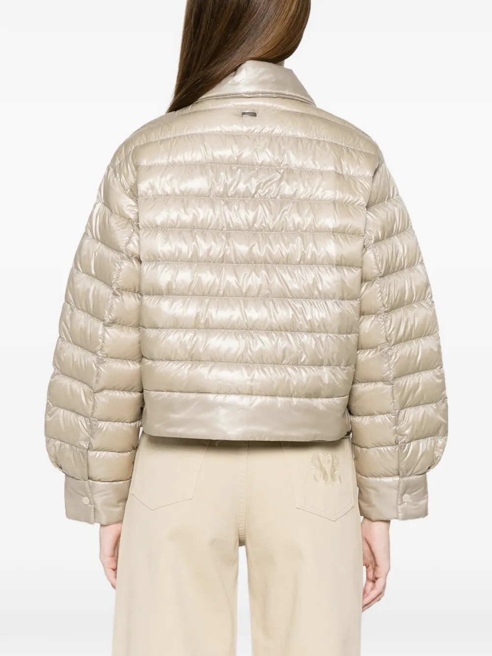 Herno Gewatteerd jack met polokraag Beige