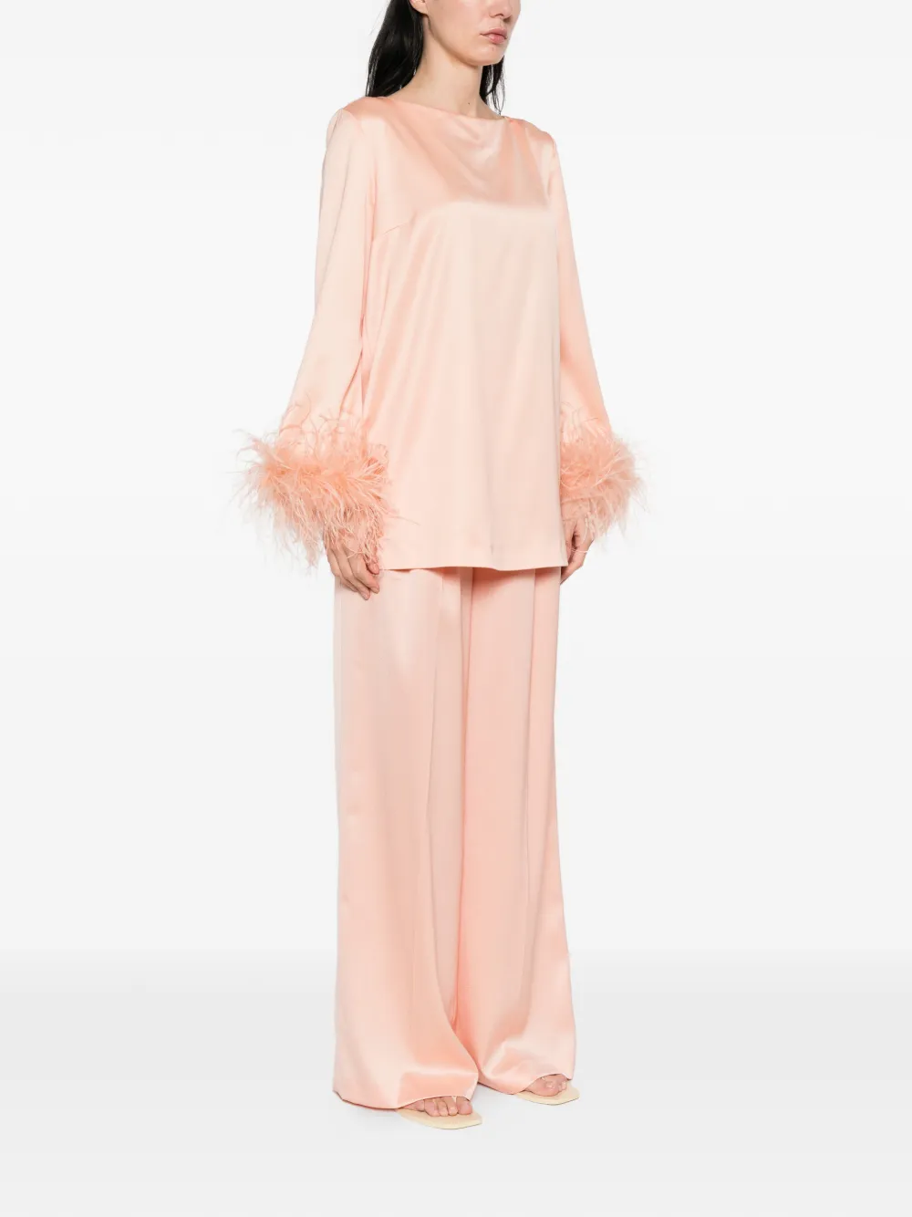  Twinset Feather-trim Top - Pink 