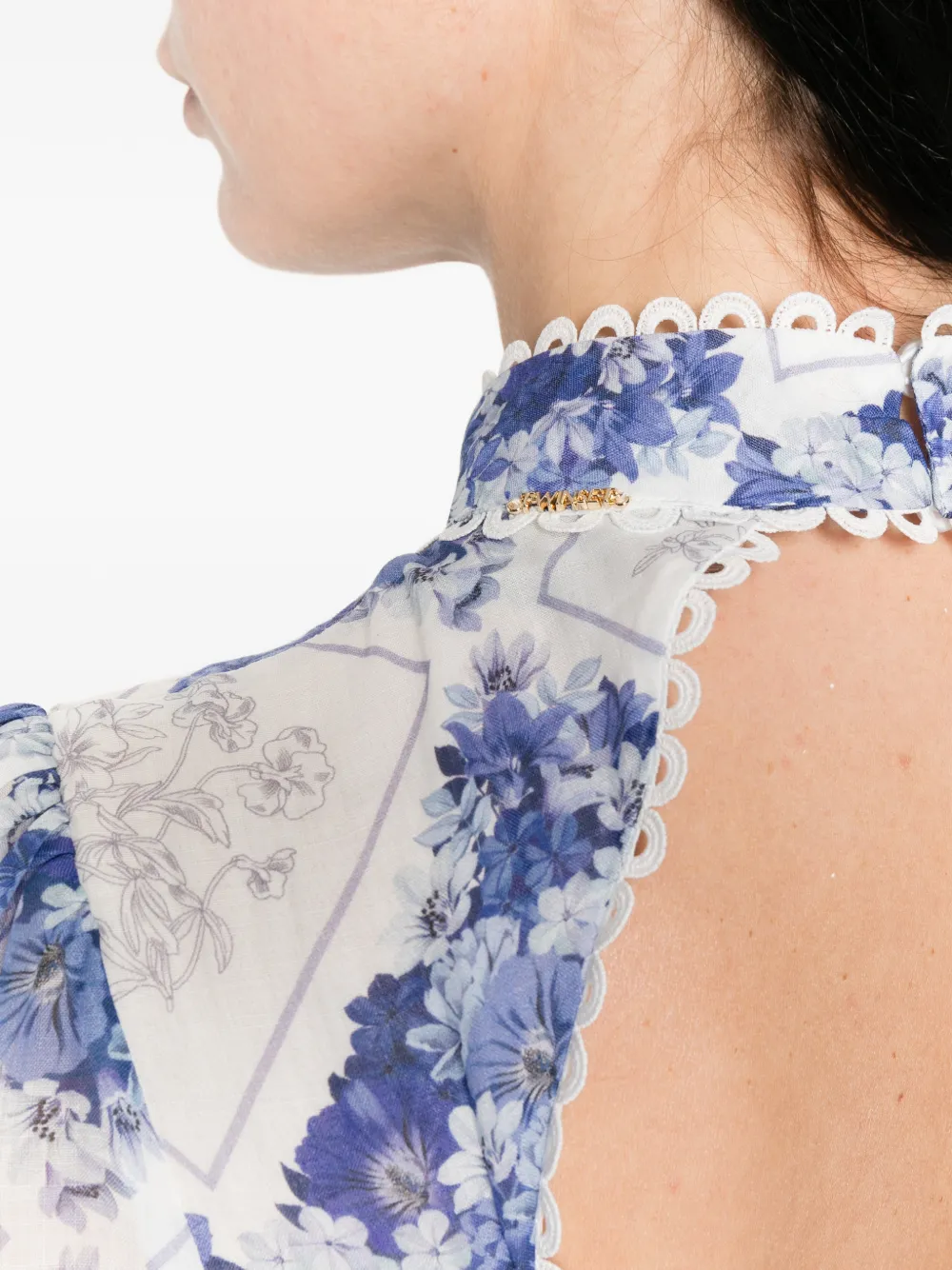 TWINSET Mini-jurk met bloemendetail en lange mouwen Blauw