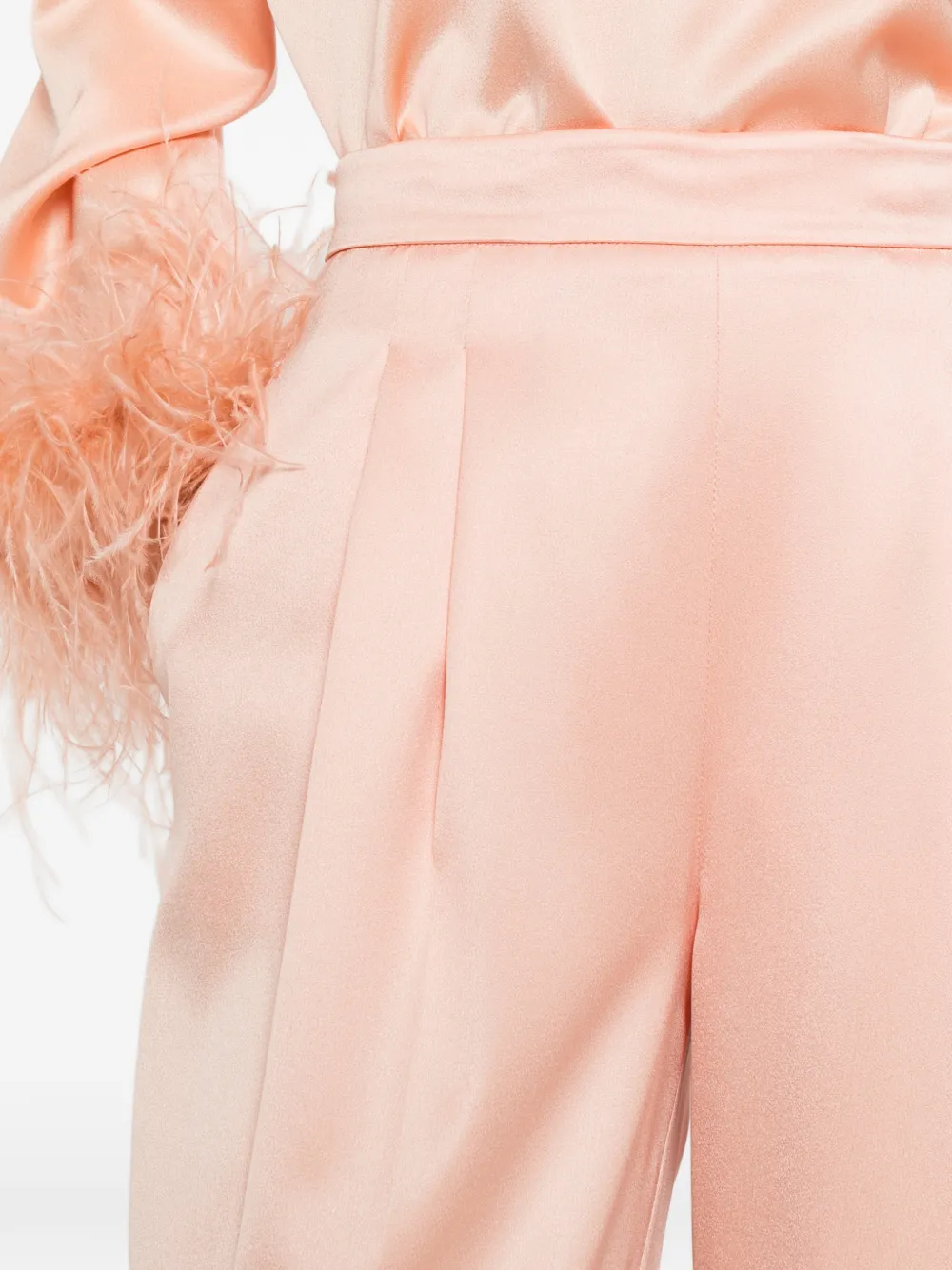 TWINSET Satijnen broek met wijde pijpen Roze