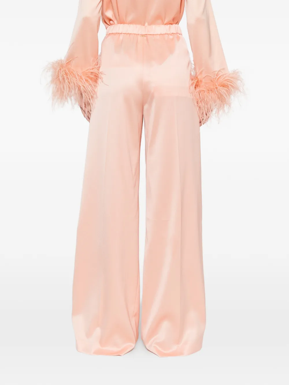 TWINSET Satijnen broek met wijde pijpen Roze