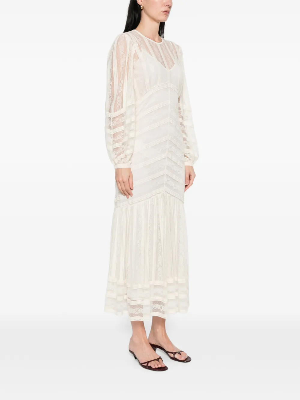  Twinset Long-sleeve Maxi Dress - Neutrals 